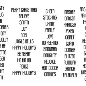 Customizable Christmas Decals, Christmas Ornament Decal, Christmas Words, Personalized Decals, Personalized Christmas Words, Customized Word