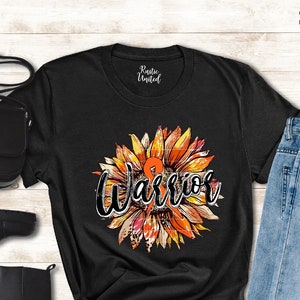 Kidney Cancer Warrior Shirt,Leukemia ADHD Multiple Sclerosis Kidney Cancer,Orange Ribbon Awareness Shirt,Cancer Patient Gift,Cancer Survivor
