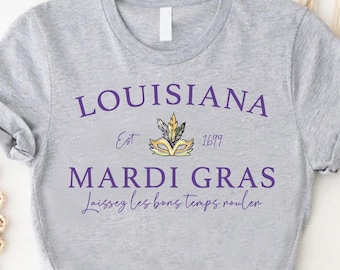 Louisiana Mardi Gras Shirt, Louisiana Shirt, Fleur De Lis Shirt, Mardi Gras Carnival Tee,Mardi Gras Gift,Fat Tuesday Shirt,Womens Mardi Gras