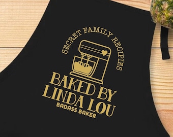 Personalized Kitchen Stand Mixer Badass Baker Apron, Baking Lover Gift,Custom Kitchen Apron, Gift for Bakers ,Cute Baking Gifts for Mom Chef