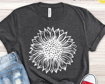 Sunflower Shirt, Sunflower Graphic Tee, Women's Fall Shirt, Wildflower Shirt, Boho Shirt, Floral Tshirt, Spring Shirt, Women’s Shirt