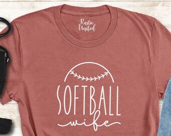 Softball Wife Shirt, Softball Mom Shirt, Womens Softball Shirts, Mother's Day Gift,Sport Mom T-shirt,Softball Life Shirt,Cute Baseball Shirt