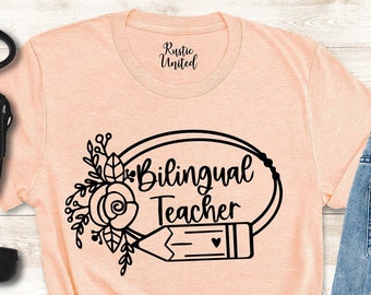 Bilingual Teacher Shirt, Maestra Shirt for Women, Teacher Gift, Spanish Teacher T-Shirt, Hola Shirt, Espanol Shirt, Teacher Life Shirt