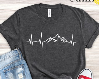 Hiking Shirt, Mountains Heartbeat Shirt, Hiking T Shirt, Nature T Shirt, Hiking Mom Shirt, Nature Lover Shirt, Adventure Shirt, Outdoor Tee