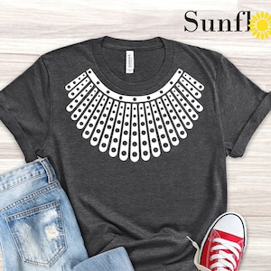 Ruth Bader Collar Shirt, Dissent Collar Shirt,RBG Necklace Shirt, Feminist Gift Tee,Equality Shirt,Women Empowerment Tee,Ruth Bader Ginsburg