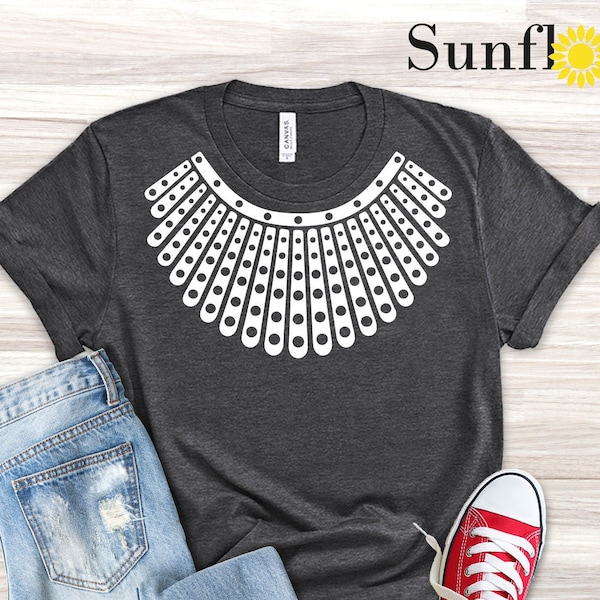 Ruth Bader Collar Shirt, Dissent Collar Shirt,RBG Necklace Shirt, Feminist Gift Tee,Equality Shirt,Women Empowerment Tee,Ruth Bader Ginsburg
