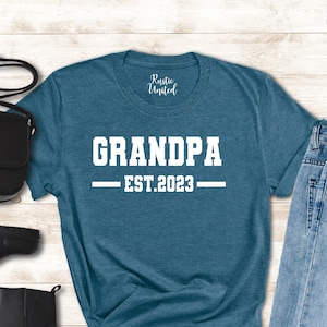 Grandpa Reveal Shirt, Grandpa Est. Shirt, Promoted To Grandpa, New Grandpa Gift, Baby Announcement Gift For Dad, Pregrancy Reveal T-shirt