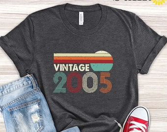 Vintage 2005 Shirt, 19th Birthday Gift, Birthday Gift for Her, Boyfriend Birthday Gift, Birthday Gift for Best Friend,Daughter Gift from Dad