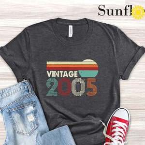 Vintage 2005 Shirt, 19th Birthday Gift, Birthday Gift for Her, Boyfriend Birthday Gift, Birthday Gift for Best Friend,Daughter Gift from Dad