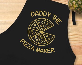 Pizza Apron, Daddy The Pizza Maker Apron, Dad Cooking Gift, Father's Day Gift, Men's Birthday Gift, Pizzeria Apron, Pizza Accessories Gift