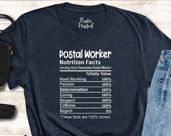 Postal Worker Nutrition Facts Shirt, Postal Worker Shirt, Mailman Gift, Post Office Worker Shirt, Postman Gift Shirt, Mail Carrier Clothing