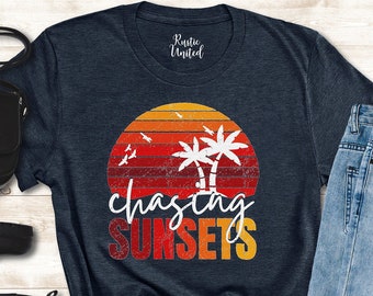 Chasing Sunsets Shirt, Summer Shirts for Women, Summer Gifts for Women Men, Beach Shirt Family, Summer Camping Shirt, Beach Vacation Shirts