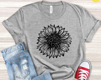 Sunflower Shirt, Sunflower Shirt For Women, Floral Tee Shirt, Flower Shirt, Garden Shirt, Fall Girls Shirt,Sunflower Toddler Shirt,Sunflower