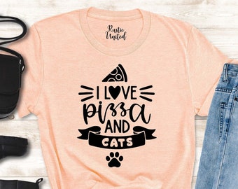 Pizza Cat Shirt Women, Funny Cat Pizza Lover Tshirt Gifts, Cute Kitten Shirt,Pizza Shirt for Toddler Girls,Cat Eating Pizza,Funny Food Shirt