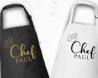 Personalized Apron for Men, Custom Name Apron With Pockets, Custom Chef Gift, Chef Dad Husband Birthday Gift,Unisex Aprons For Women and Men