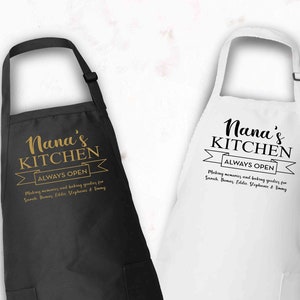 Personalized Nana's Kitchen Apron, Custom Kitchen Apron for Grandma ...