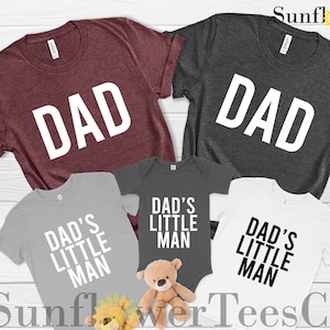 Dad and Dad&#39;s Little Man Shirt, Set for Dad and Child, Matching Father Baby Gift Set, Father Son Matching Shirts, New Dad Shirt, Daddy Gift