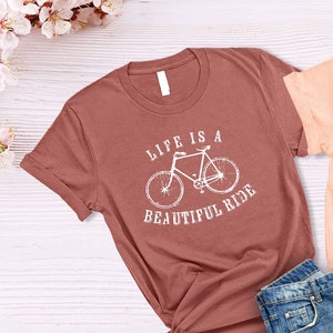 Ride Shirt, Bike Tees, Bicycle T-Shirt, Cute Biker Outfits, Cycling Gift, Cyclist Wearing, Sport Lover Clothing, Gift Idea for Biker, Rider