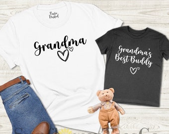 Grandma and Grandchild Matching Shirt, Grandma and Grandma's Best Buddy Shirt, New Grandma Gift, Gigi Gift, Mothers Day Gift, Custom Grandma