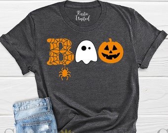 Halloween Boo Shirt, Halloween Ghost Shirt, Halloween Pumpkin Shirt, Kids Halloween Shirt, Spider Halloween Shirt, Toddler Halloween Shirt