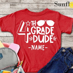Fourth grade shirt, 4th grade Shirt, Personalized Name Custom,School shirt, Going into 4th Grade,Little Girl, Little Boy,First day of school