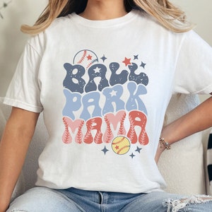Sports Mama Comfort Colors®Shirt, Ballpark Mama Shirt,Baseball and Softball Mom Shirt,Baseball Gifts,Mama Baseball,Softball Tee,Baseball Mom