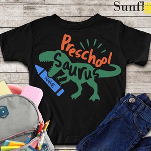 Preschool Dinosaur Shirt, First day of school, Boy School, Girl School, Personalized Preschool Saurus, Boys Preschool Shirt, Boy Dino Shirt