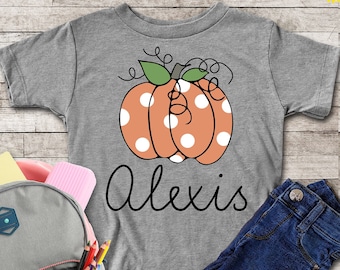 Personalized Pumpkin Toddler Shirt, Personalized Name Shirt, Custom Fall Kids Shirt, Custom Name, Cute Fall Toddler Shirt, Pumpkin Kids Tee