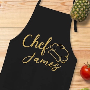 Personalized Chef Apron, Customized Apron,Custom Name Apron for Men,Printed Kitchen Apron for Women&Men,Personalized Gift Idea,Gift for Chef