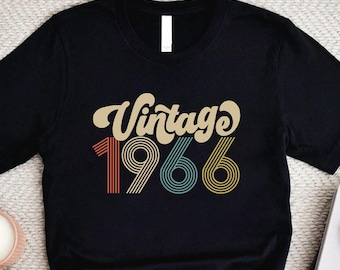 Vintage 1966 Shirt, Retro 60th Birthday Gift for Men Women, 1966 Birthday Tee