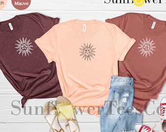 Sun Tee, Sun Shirt, Vintage Shirt, Sun And Moon Shirt, Sun And Moon Greek Shirt, Sun Valley T Shirt Vintage, Praise The Sun, Graphic Shirt