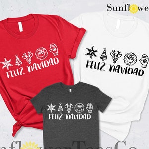 Spanish Christmas Family Matching, Feliz Navidad Shirt, Christmas Shirt for Woman, Snowflake Shirt, Spanish Merry Christmas Shirt, Holiday