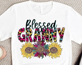 Leopard Grandma Shirt,Blessed Granny Shirt,Granny Shirt,Grandma To Be Shirt, Mother's Day Granny Gift,Gift for Nana,Grandma Gift,Mothers day