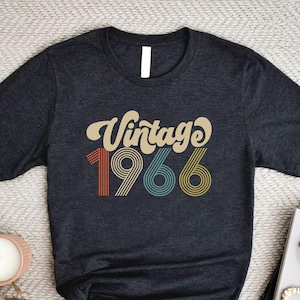 60th Birthday Shirt, Vintage 1966 Shirt, Mom Birthday Gift, Dad Birthday Shirt, Friend Birthday Party Gift Ideas, 60th Birthday Woman Bild 1