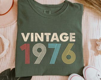 Comfort Colors®Vintage 1976 Shirt,50th Birthday Shirt,1976 Birthday Shirt,Born In 1976 Shirt, Birthday Retro Shirt,50th Birthday Shirt Women