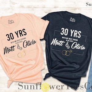 Personalized 30th Anniversary Shirts for Couple,Custom Anniversary Gift Shirt,Custom Wedding Shirt,Couples Anniversary Matching Shirts,10 20