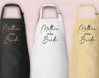Mother of The Bride Apron, Bachelorette Party Apron for Mother, Baking Gardening Apron for Mother, Bridal Shower Gift, Team Bride Apron