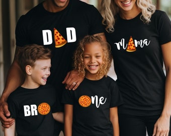 Pizza Family Shirts, Pizza Theme Birthday Party Shirts, 1st 2nd Birthday, Pizza and Pizza Slice Shirt, Pizza Slice Mom Dad Bro Baby Shirts