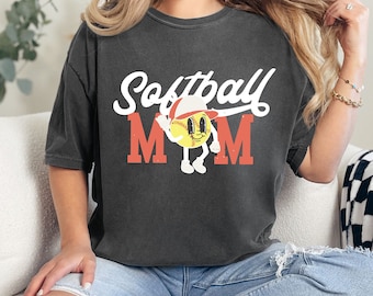 Softball Mom Comfort Colors® Shirt, Softball Mom Gift, Retro Softball Mom, Softball Game Day Mom Shirt, Softball Gifts, Softball Mom Tee