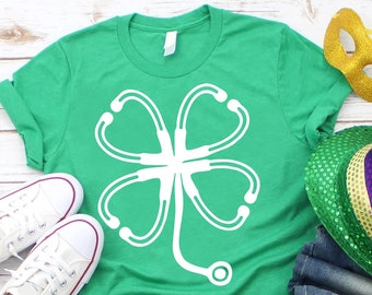 Clover Stethoscope Shirt, Doctor St. Patrick's Day Shirt, Lucky Woman Shirt,Nurse St Patricks Day Shirt, Nurse Shamrock Shirt,Gift for Nurse