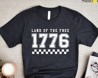Land Of The Free 1776 Shirt, 4th of July T-Shirts, Family Matching Shirts, USA 1776 Shirt,Patriotic Tee, America Shirt,Independence Day Gift