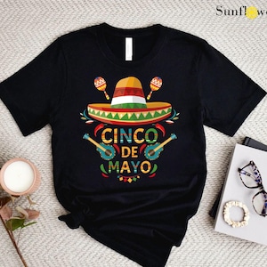 Cinco De Mayo Sombrero Shirt,Mexican Party Shirt,Mexican Festival Tee,Mexican Maracas Shirt,Mexican Fiesta Gift,Cinco De Mayo Gift,Party Tee