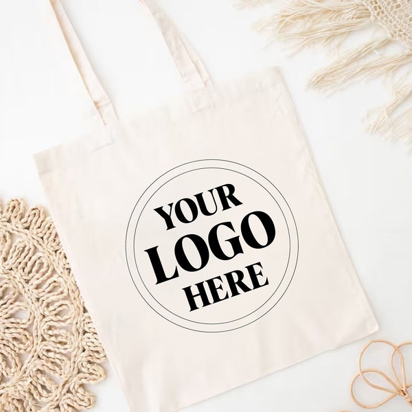 Custom Logo Tote Bag, Personalized Tote Bag, Your Logo Bag,  Gift for Friend, Promotional Tote Bag, Reusable Personalized Gift