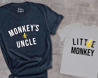 Matching Uncle Shirt, Uncle Nephew Shirt, Monkey's Uncle Shirt, Uncle Niece Shirt, Little Monkey and Monkey's Uncle Shirts,Baby Announcement