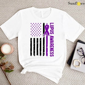 Lupus Awareness Shirt, Fight Lupus Walk Shirts, Lupus Warrior Shirt,Awareness Ribbon Tee,Lupus Support Squad Shirt, Autoimmune Disease Shirt