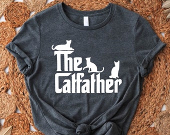 Cat Owner Christmas Gift, The Catfather Shirt, Funny Shirt for Men, Cute Gift for Dad, Christmas Gift for Men,Cat Dad Tshirt,Merry Christmas