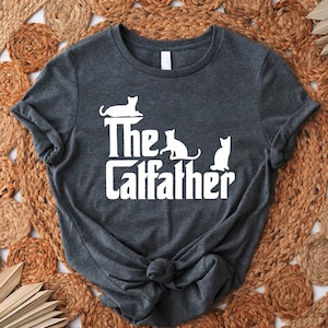 Cat Owner Christmas Gift, The Catfather Shirt, Funny Shirt for Men, Cute Gift for Dad, Christmas Gift for Men,Cat Dad Tshirt,Merry Christmas