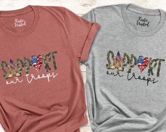 Support Our Troops Shirt, American Flag Shirt, Military Shirt, Veterans Day Shirt, Military Support Shirt,Gift For Military,Memorial Day Tee
