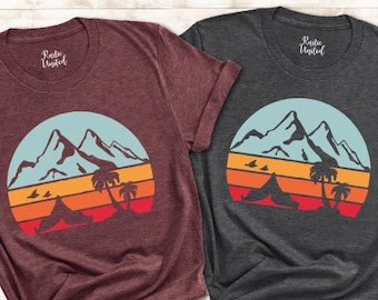 Camping Shirt For Women and Men, Mountain Shirt, Gift for Camping Lover, Camping Heart Shirt, Cute Hiking Shirt,Adventure Shirt,Camper Shirt