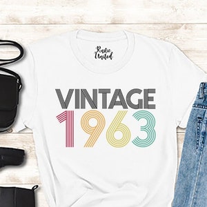 Vintage 1963 Shirt, Grandma Birthday Gift, 62nd Birthday Shirt, Grandpa Birthday Gift, 62nd Shirt, Birthday Gift Classic Vintage, Retro Gift